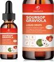 Soursop Graviola Leaf Extract " Sea Moss Liquid Drops - Cell Support, Immunity Boost, Liver Health, Sleep Aid " Antioxidants - Pure Soursop Bitters, 2 Month Supply, 2 Fl Oz (2oz, Strawberry)