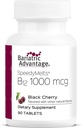 Bariatric Advantage B-12 Speedy Melts, Vitamina B12 1000 mcg Suplemento, Fast Melting con 200 mcg de ácido fólico para soporte nutricional - Cereza negra, 90 Cuenta