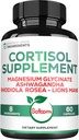Satoomi 8in1 Cortisol Manager con Magnesium Glycinate, Ashwagandha, Rhodiola Rosea, Lions Mane &amp; Más - Cortisol Reductor Suplemento Hombres &amp; Mujeres - 60 cápsulas