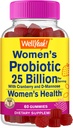 25 Billones Probióticos para Mujeres Gummies con Arándano y D-Mannose - 12 Strains - Salud Vaginal, Apoyo Digestivo, Salud Gut y Salud Femenina - 60 Gummies
