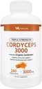 ML Naturals Triple Strength Cordyceps 3000 Made with Organic Cordyceps, 240 Vegetable Capsules. Healthy Immune Support, Non-GMO, NSF-Certified " cGMP-Compliant Third-Party Lab Tested.