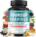 Soursop Graviola Capsules con Elderberry, Turmeric, Ginger, Milk Thistle, Tart Cherry y Más - 120 cápsulas para 4 meses de suministro