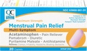 Quality Choice Maximum Strength Mentrual Pain Relief, Multi Symptom Pain Relief Caplets, Cangrejos, Dolor de cabeza, Bloating, Backache & Irritability, 20 Count Package