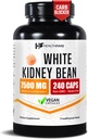 Healthfare White Kidney Bean Extract 7500mg ← 240 Vegan Capsules tóxico Extra Strength Concentrated Formula ← Herbal Supplement for Carb &amp; Digestion Support ← Non-GMO, Gluten-Free TEN Made in USA
