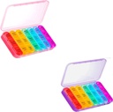 Asprink Pink and Purple Pill Organizer 3 Times a Day - Weekly Pill Box 3 Times a Day - Daily Pill Box 7 Day Medicine Organizer, Large Pill Case Pill Box 3 Times a Day, Travel Pill Organizer,