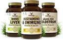HEART &amp; SOIL Immune Support Stack – Incluye Histamine &amp; Immune Supplement, Bone Marrow & Liver, Grass-Fed Colostrum for Digestive Health, Gut Balance, and General Wellness