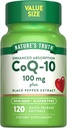 La verdad de la naturaleza CoQ10 100mg TEN 120 Softgels ANTE High Absorption ¦ Non-GMO &amp; Gluten Free Coenzyme Suplemento Silencio con Black Pepper Extract