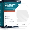 Transparent Film Dressing 2.36" x 2.75", 100 Packs Waterproof Bandage Adhesive Patches, Wound Cover Patches for Post Surgical Shower, IV Shield, Tattoo Aftercare Bandage