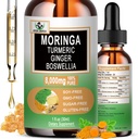 Moringa Drops - Organic Moringa Leaf Extract Liquid with Turmeric Ginger Boswellia for Energy, Skin Health, Gut Health - High Absorption Green Superfood w/Essential Vitamins & Amino Acids