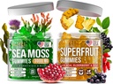 Irlandés Moss " Superfruit Gummies - Fruit Multivitamin Gummies " Sea Moss Gummies for Adults, Kids - Superfruits, Irish Sea moss Bladderwrack Burdock Root - 60 Superfruit, 60 Irish Sea Mos Gummies