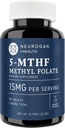 Neurogan L-5-MTHF Methyl Folate Supplement, 15 mg - Active Folic Acid- Vegan, Gluten-Free " Non-GMO - Supports Cognitive, Cardiovascular " Mood Health - Made in USA, 90-Day Supply