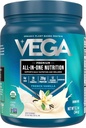 Vega Orgánica All-in-One Vegan Protein Powder, Vainilla Francesa -Superfood Ingredients, Vitaminas para Apoyo Inmunitario, Keto Friendly, Pea Protein for Women &amp; Men, 12.2 oz (Packaging May Vary)