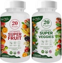 Aamatec Life Fruit and Veggies Suplementos con 70 Frutas &amp; Hortalizas ← Strength Superfood Suplementos para Hombres &amp; Mujeres ← Dietary Nutritional Balance ← Natural Fruit and Veggie Capsules 120 Capsules
