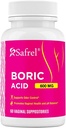 Safrel Boric Acid Vaginal Suppositories - 60 Cuenta (1-Pack) – 100% Pure USA-Made, soporta la salud íntima y vaginal, pH Balance, Odor Control - Women's Wellness Essential
