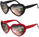 2 Pack Heart Shaped Diffraction Glasses for Women, Heart Effect Las gafas de sol son perfectas para los accesorios del día de San Valentín, Rave Party, Wedding Party, Musical Evening, Fireworks Shows.
