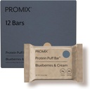 ProMix Nutrition Protein Puff Bares - Blueberries &amp; Cream - Marshmallow Crispy Treat - Great Tasting &amp; Healthy On The Go Snack - High Protein & Low Calorie - Gratis De Gluten, Soy, &amp; Corn - 12 Bares