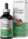 Horbaach Turmeric y suplemento de jengibre gotas Silencio 4 fl oz  durable with Black Pepper Extract  Herbal Liquid Tincture ANTE Vegan, Non-GMO &amp; Gluten Free