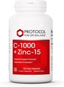 PROTOCOLO PARA LA VIDA BALANCE C-1000 + Zinc-15 - Vitamina C & Zinc Bisglycinate - Suplemento de Apoyo Inmuno - Antioxidantes Suplemento - con ácido ascórbico - 120 capsulas Veg