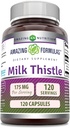Amazing Formulas Milk Thistle Supplement | 175 Mg per Serving | 120 Capsules | Non-GMO | Gluten-Free | Made in USA