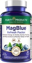 Purity Products MagBlue Refresh Factor Super Boost - Magnesium Bisglycinate, Shoden Ashwagandha, Vitamina D3, Zinc y Boron - 90 Tablets