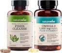 NatureWise Total Colon Care Fiber Cleanse y Omega 3 Fish Oil Capsules [60 Cuenta cada uno]