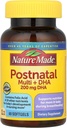 Multivitamina posnatal + DHA 200 mg, 60 Softgels, para apoyar a las madres de enfermería " bebés durante la lactancia materna, vitaminas postnatales " Nutrientes Incluye hierro, vitamina D3, calcio, yodo