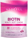 NeoCell Biotin Beauty Soft Chews, For Healthy Skin, Hair, Nails, Energy Support Supplement, Acai Berry Flavor, Soft Chews, 30 Cuenta, 1 Bolsa