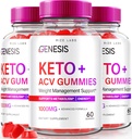 rize labs - Genesis Keto Keto+ACV Gummies, Suplemento para la Pérdida Avanzada de Peso, Todas las Gummies Extremadas Naturales (180 Gummies)