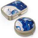 Caja de píldoras de Hion Pill Funda con espejo Retro Caja pequeña de Pill para Propósito o Bolsillo Caja de Pill o Vitaminas, Aceite de Pesca, Suplementos, Pill Containe Travel Gifts (2PCS)