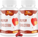 Suplementos de colesterol con esterols vegetales, Niacina, Rice de levadura roja, Citrus Bergamot, Ajo, Suplemento colesterol Apoyo Niveles normales de colesterol, 180 Softgels