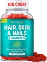 Peluquería de piel y uñas Gummies con alta potencia Biotina 5000mcg ← Tasty Hair Vitaminas para Mujeres Hombres y Niños ← Peluquería libre Nail y Vitaminas de Skin Plus Biotina Gummies para el crecimiento del cabello
