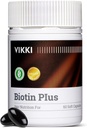 Suplemento multivitamínico Vikki para Mujeres Men Crecimiento del cabello Vitaminas con Vitaminas C B2 para la piel del cabello y uñas Salud, Cabello delgado, Arrugas, Líneas finas, Cuidado de la piel -60 cápsulas