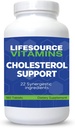 LifeSource Vitamins Cholesterol Support - 28 All Natural Synergistic Ingredients - Cholesterol & Triglyceride Lowering Support Eso puede mejorar el corazón y la salud cardiovascular (180 tabletas)