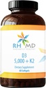RHMD D3 5.000 + K2 Suplementos dietéticos (60 Softgels)