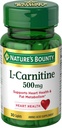 Bounty L-Carnitine de la naturaleza, apoya el metabolismo de la salud del corazón, suplemento de aminoácidos, 500 mg, 30 tabletas