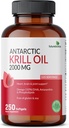 Futurobióticos Aceite de Krill Antártico 2000mg con Astaxanthin, Omega-3s EPA, DHA y fosfolípidos - 100% Aceite de Krill Premium puro de metal pesado, no GMO – 250 Softgels