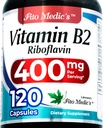 FITO MEDIC'S Lab | Vitamin b2 |120 Capsules | 400 mg | riboflavin 400mg | b2 Vitamin 400mg | b2 | riboflavin | Ultra high Absorption.