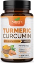 Curcumina Turmérica Suplemento 1500mg - BioPerine Black Pepper Extract Advanced Absorption Curcuminoids for Nature's Joint Support - Antioxidant Herbal Supplement for Women ' Men, Non-GMO - 60 Softgels