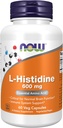 NOW Supplements, L-Histidine 600 mg, Essential Amino Acid, Critical for Normal Brain Function*, Immune System Support*, 60 Veg Capsules
