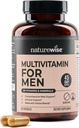 NatureWise Multivitamin for Men - Daily Male Support - Minerals " Herbs for Energy, Performance, Immunity - with Vitamin A, C, D, B-Complex - Soy " Gluten-Free, Non-GMO - 90 Capsules[45-Day Supply]