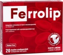 Ferrolip Iron Suplemento para Mujer, Hombres y Niños (20 Lemon Flavored Soluble Sachets) - Gastrointestinal Comfort and No Metallic Taste - Vegan and Gluten Free