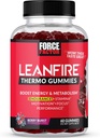LeanFire Thermo Gummies with B12 Vitaminas, Caffeine, & Green Coffee Bean, Boost Energy, Metabolism, Endurance, Stamina, Motivation, Focus, & Performance, Pre Workout Gummies, 60 Gummies