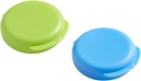 EZY DOSE Daily Round, Compact, Small, Discrete, Portable On-The-Go Pocket Pharmacy, Pill Box, Organizer and Vitamin Containers, Snap Shut Lids, Travel Friendly, Blue and Green, 2 Pack, BPA Free