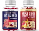 MAV NUTRITION Night Time Fat Burner Gummies and Apple Cider Vinegar Gummies | Nighttime, Metabolism Boost & Weight Management Gummy Bundle | 30 Servings Each