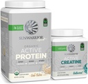 Sunwarrior Vegan Protein Powder USDA Orgánica Silencio 20 Servings Cake Batter Flavored &amp; Creatine Monohydrate Powder ← 60 Servings Unflavored