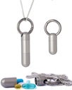 Titanio Torpedo Ajustable-Longth Waterproof Pill Holder Medicina Fob for Travel and Everyday Assurance - Gunmetal - 1 Pack + Bonus