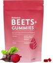 Beets+ Gummies - Pólvora de remolacha Premium, Extracto de semillas de uva y vitamina C - Soporta la presión sanguínea saludable y la salud cardíaca - Bajo óxido nitrico de azúcar y circulo Suplemento - 50 Gummies