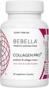 Bebella Collagen Pro- Probióticos & Collagen Peptides Mejoro Gut &amp; Skin Barrier reduce la inflamación, soporta la piel sana, el pelo &amp; uñas w/Zinc VIT C Ácido hialurónico 60 cápsulas