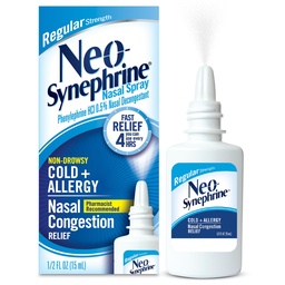 Neosynephrine Nasal Spray for Cold &amp; Sinus Relief, Regular Strength, 0.5 Fl Oz