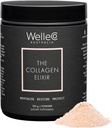 WelleCo The Collagen Elixir, Marine Collagen Peptides Polvo con ácido hialurónico, vitamina C, Enzimas digestivas " Silica for Skin, Pelos " , Desflavored, 4.23 oz